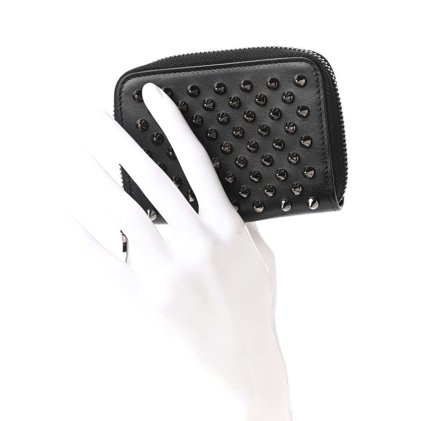 Calfskin Spiked Panettone Coin Purse Black