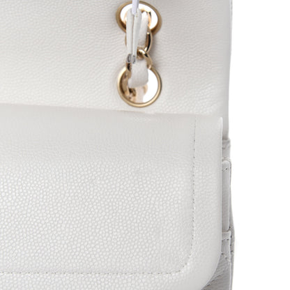 Chanel Caviar Quilted Medium Double Flap White 8 of 12