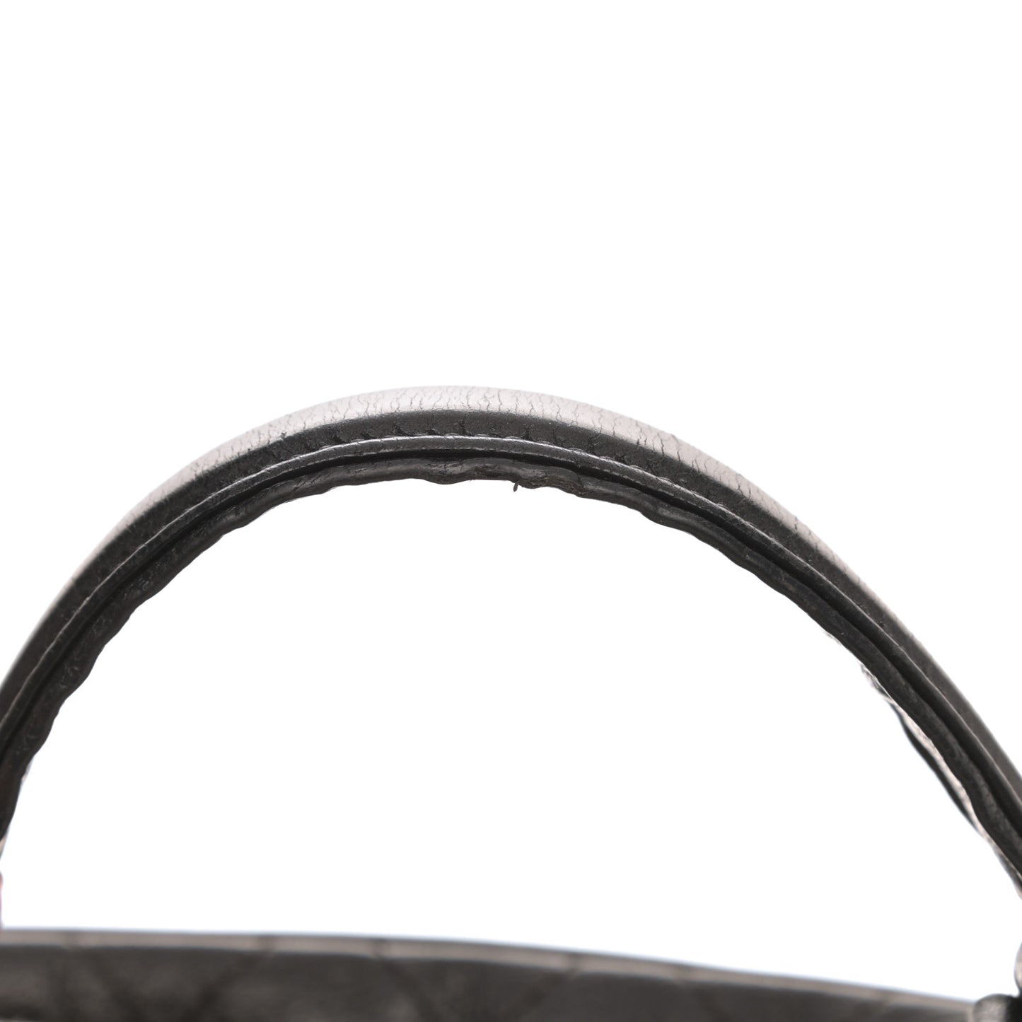 Shiny Calfskin Goatskin Quilted Coco Curve Vanity Black