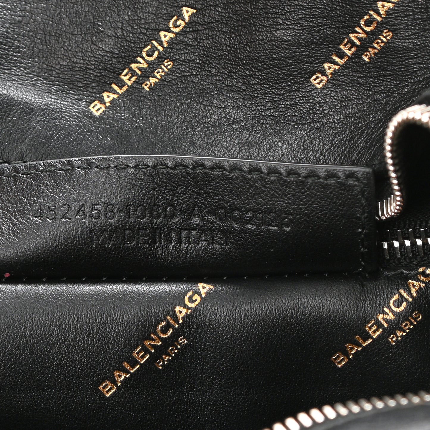 Calfskin Allover Logo XS Bazar Shopper Tote Black Gold
