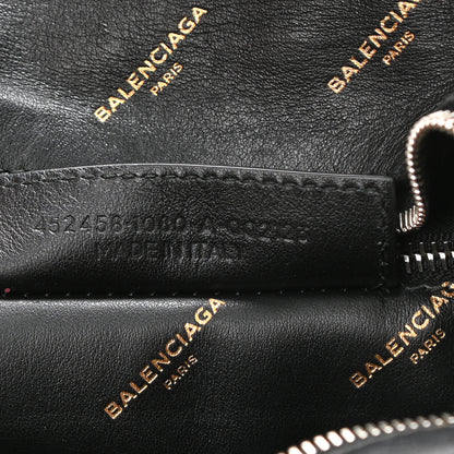 Balenciaga Calfskin Allover Logo XS Bazar Shopper Tote Black Gold 7 of 10