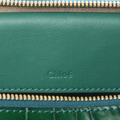 Chloe Calfskin Crocodile Embossed Mini C Vanity Bag Woodsy Green 6 of 12