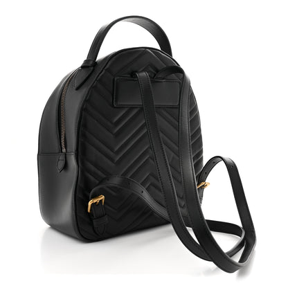 Gucci Calfskin Matelasse GG Marmont Dome Backpack Black 3 of 10