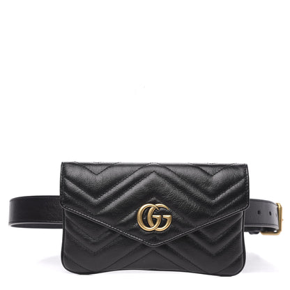 Gucci Calfskin Matelasse GG Marmont 2.0 Multi Belt Bag 85 34 Black 1 of 10