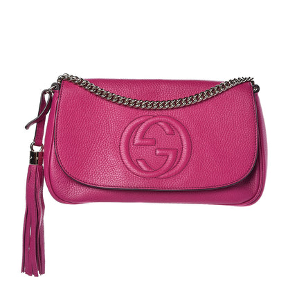 Gucci Cellarius Calfskin Medium Soho Flap Crossbody Bright Bouganville 1 of 7