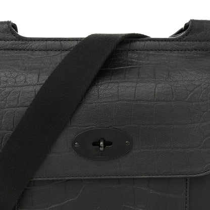 Mulberry Calfskin Crocodile Embossed Effect Antony Messenger Crossbody Black 7 of 9