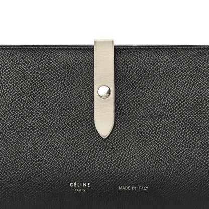 Celine Grained Calfskin Large Multifunction Strap Wallet Black Chalk 7 of 24