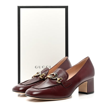 Gucci Malaga Kid Zumi Mid Heel Loafers 39 Vintage Bordeaux 10 of 10