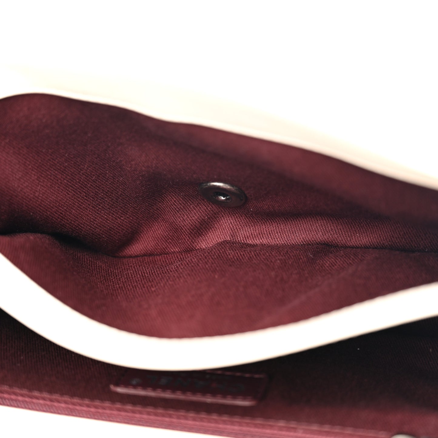 Glazed Calfskin Medium Perfect Edge Flap White