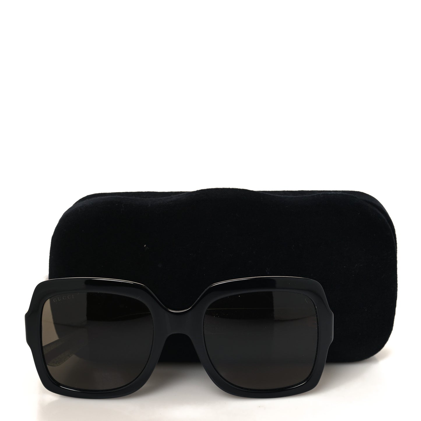 Acetate Square Frame Web Glitter Sunglasses GG0036S Black Green
