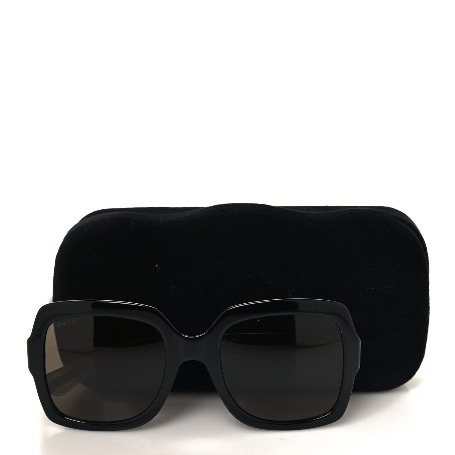 Gucci Acetate Square Frame Web Glitter Sunglasses GG0036S Black Green 8 of 8