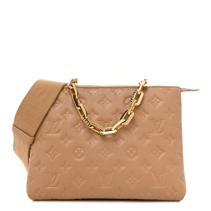 Louis Vuitton Lambskin Embossed Monogram Coussin PM Camel 1 of 10