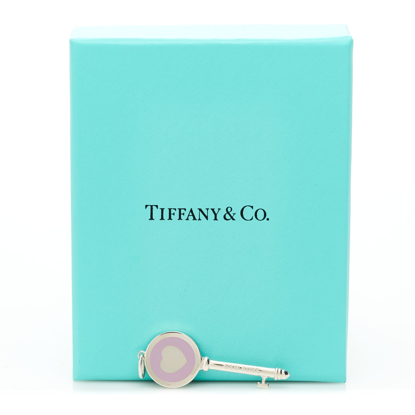 Sterling Silver Enamel Keys Heart Key Pendant Lavender