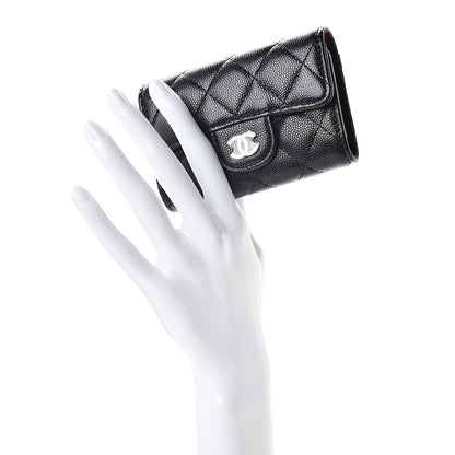 Chanel Caviar Quilted Classic 4 Key Holder Wallet Black 2 of 10