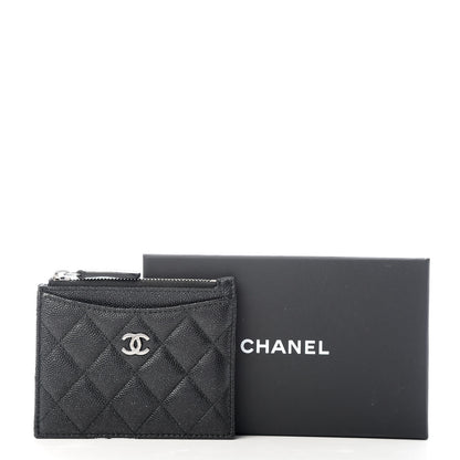 Chanel Iridescent Caviar Quilted CC Zip Card Holder Black 8 of 8