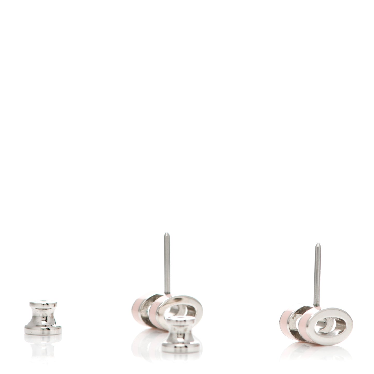 Palladium Lacquered Mini Pop H Earrings Rose Dragee