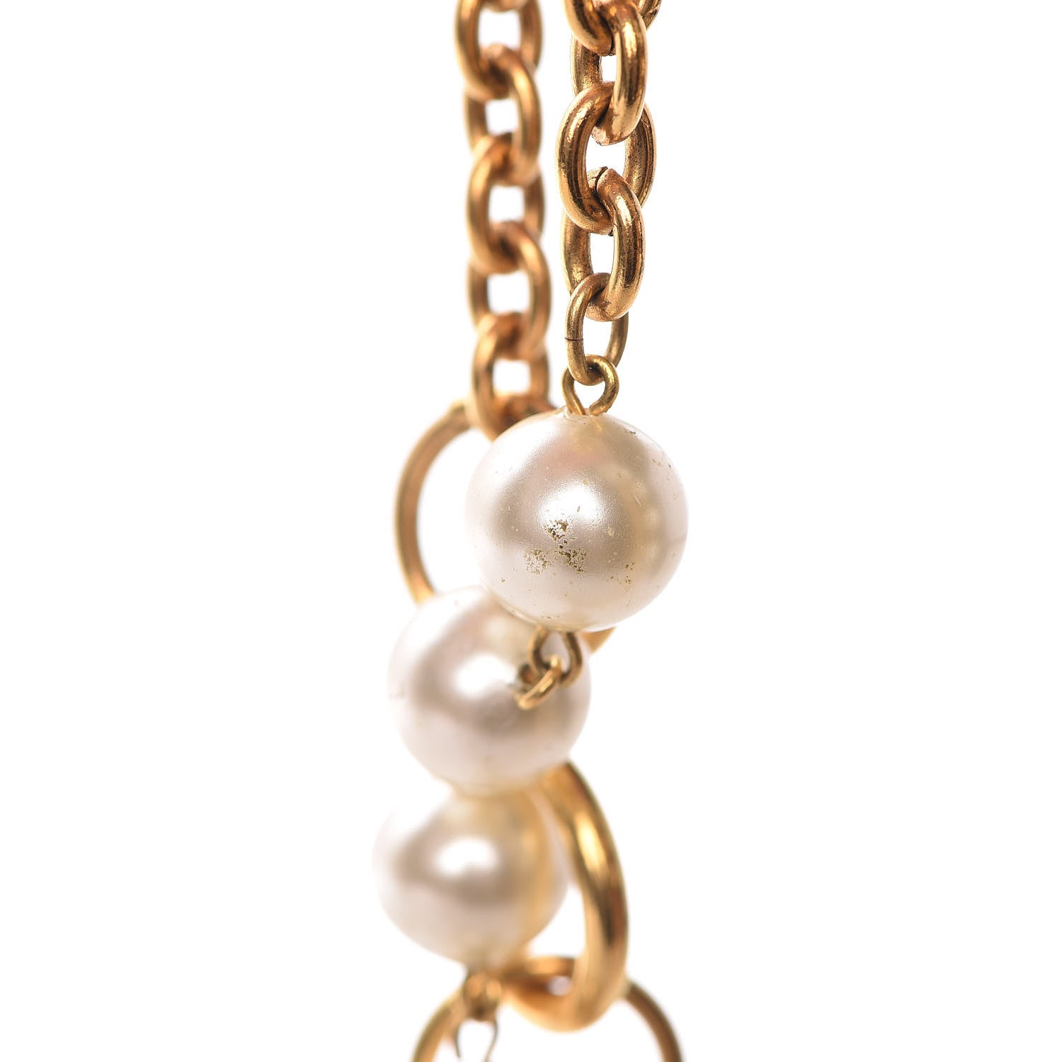Chanel Pearl Chain Multi Strand Necklace Gold 5 of 8