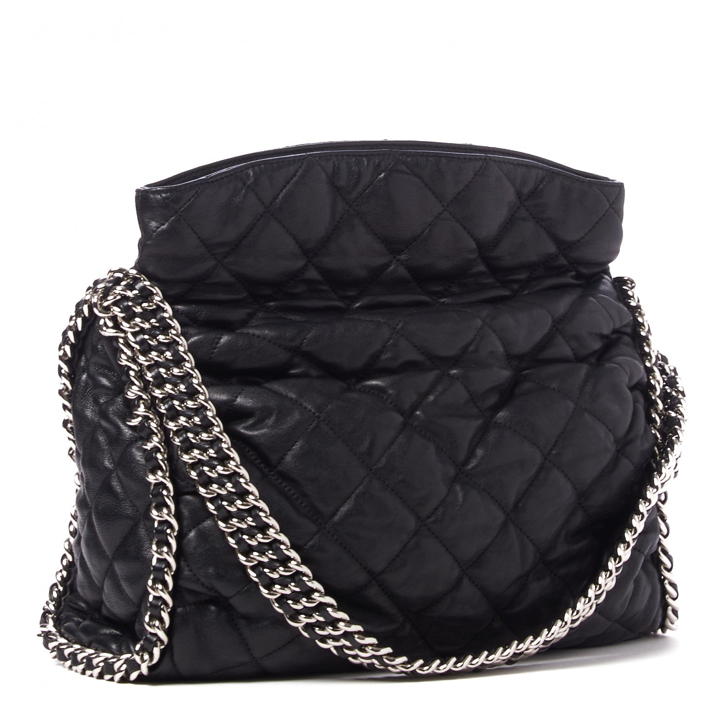 Chanel Washed Lambskin Chain Around Hobo Black 2 of 9