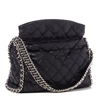 Chanel Washed Lambskin Chain Around Hobo Black 2 of 9