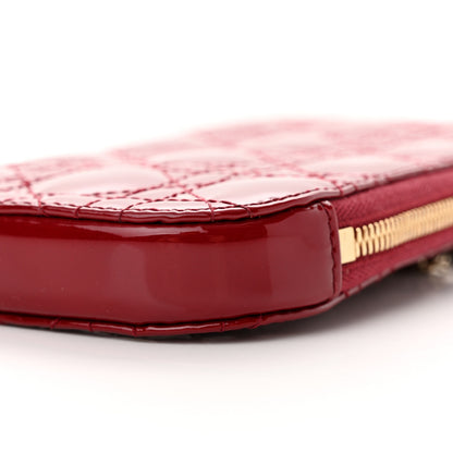 Christian Dior Patent Cannage Lady Dior Phone Holder Red 9 of 12