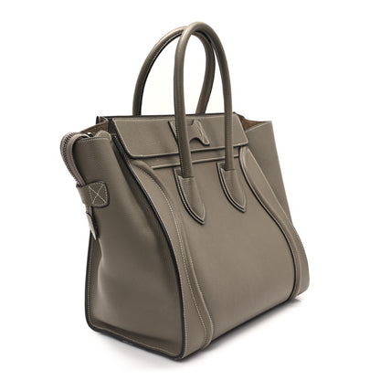 Celine Drummed Calfskin Mini Luggage Souris 3 of 10