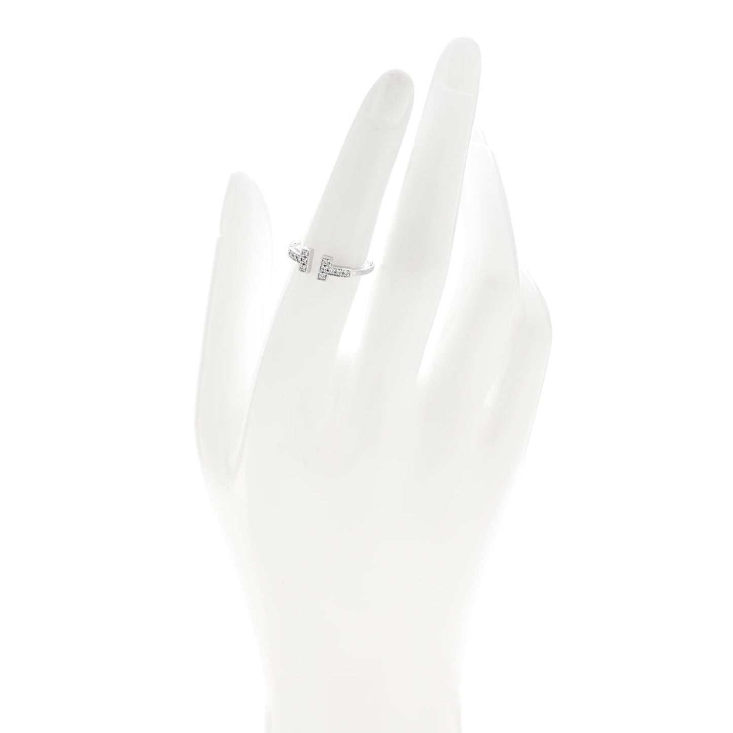 18K White Gold Diamond T Wire Ring 51 5.75
