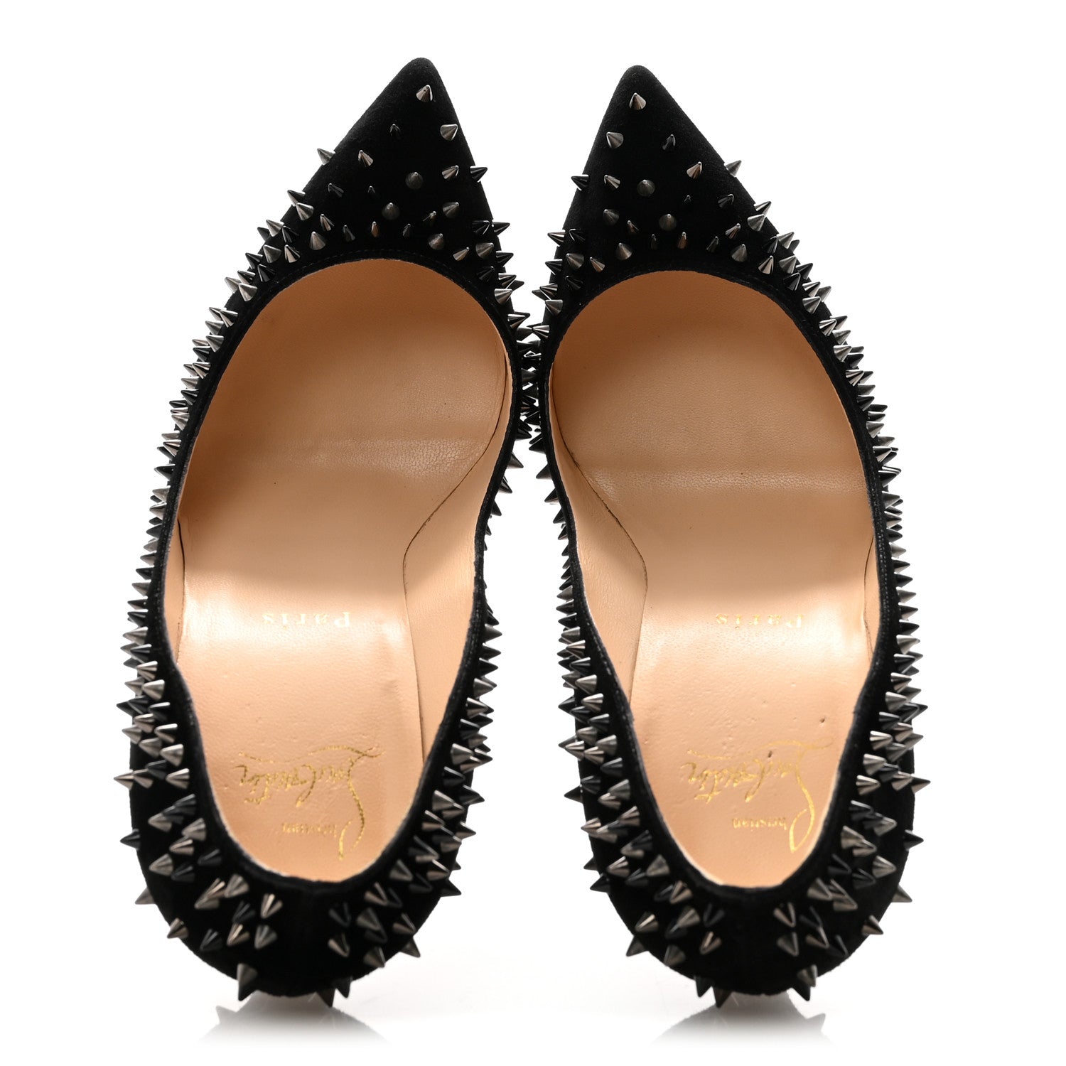 Christian Louboutin Suede Spikes 100 Pumps 38.5 Black 2 of 8