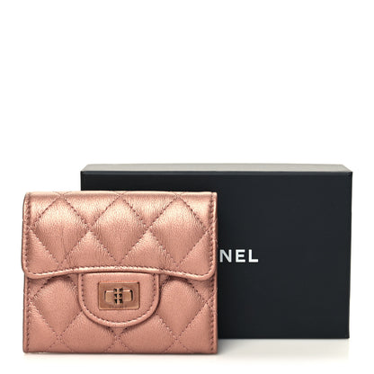 Chanel Metallic Calfskin Quilted Reissue Flap Card Holder Wallet Copper Pink 10 of 10