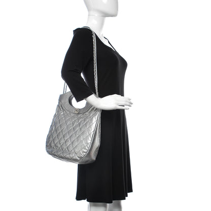Chanel Metallic Crumpled Calfskin Small 31 Shopping Bag Silver 2 of 9