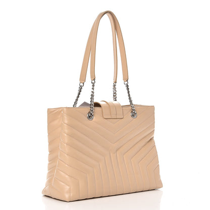 Saint Laurent Calfskin Y Quilted Monogram Large Loulou Shopper Nude Powder 3 of 7