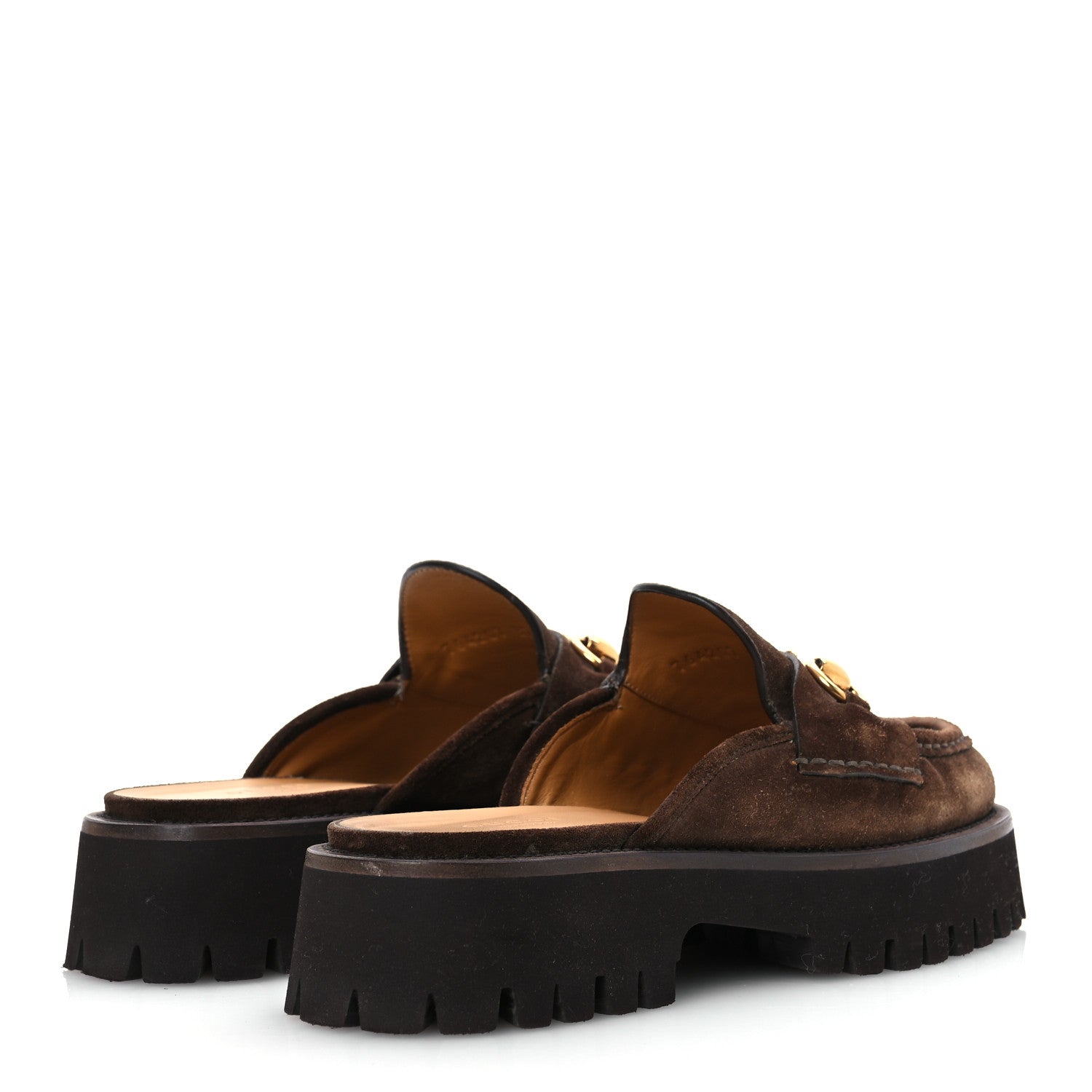 Gucci Suede Horsebit Platform Mules 37 Washed Brown 5 of 15