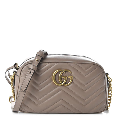 Gucci Calfskin Matelasse Small GG Marmont Chain Shoulder Bag Porcelain Rose 1 of 10