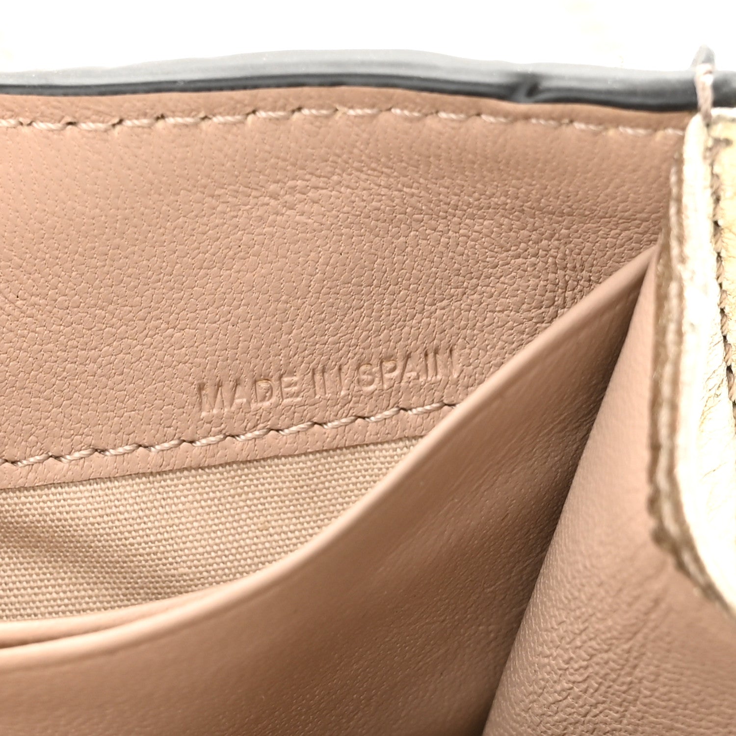 Chloe Metallic Textured Calfskin Aby Wallet on Chain Gold 7 of 11