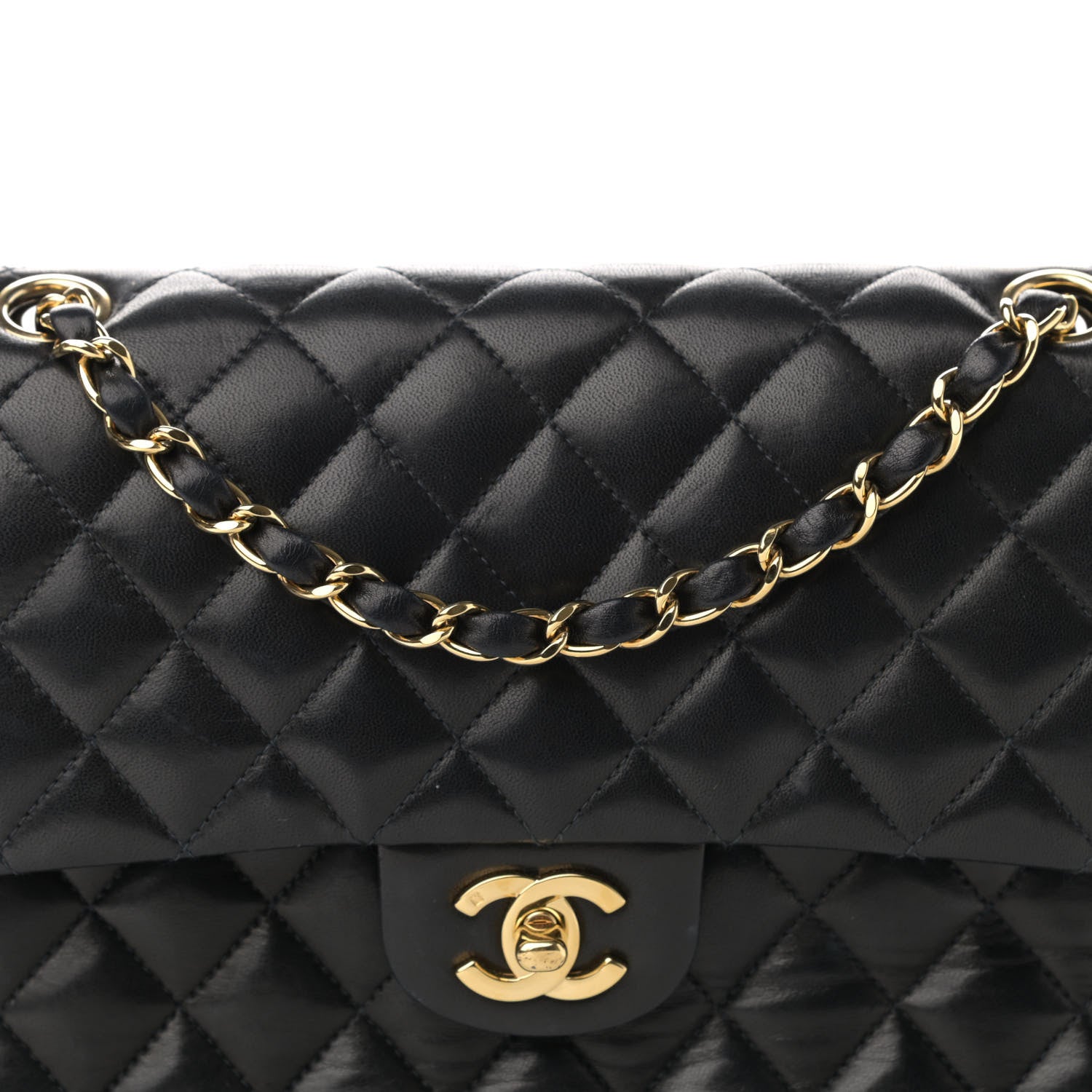 Chanel Lambskin Quilted Medium Double Flap Navy 7 of 13