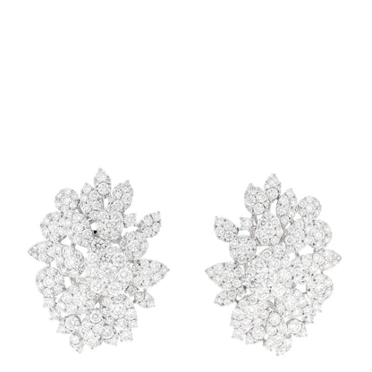 Parker & West by FASHIONPHILE 18K White Gold Diamond 9.28ctw Cluster Earrings 1 of 5