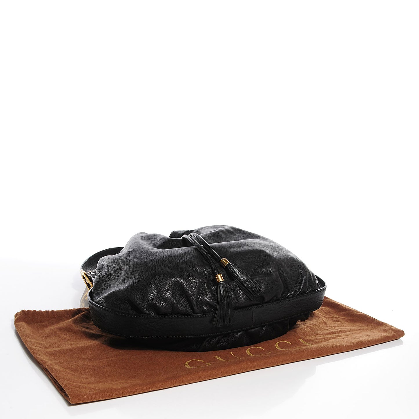Pebbled Calfskin Medium Interlocking Icon Shoulder Bag Black