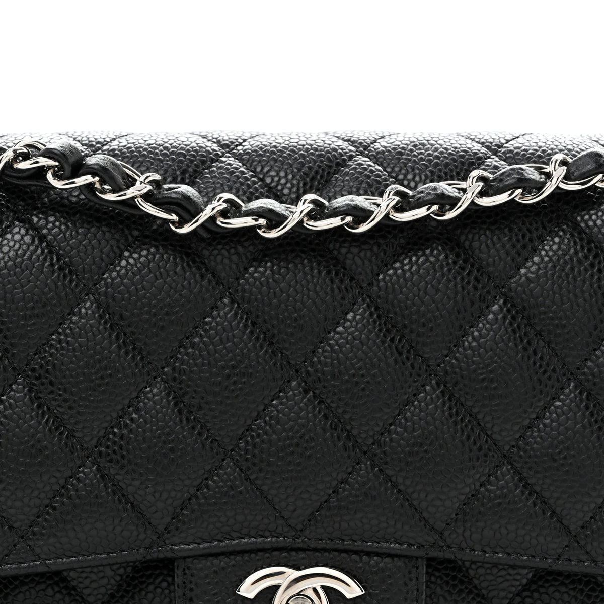 Chanel Caviar Quilted Medium Double Flap Black 8 of 10