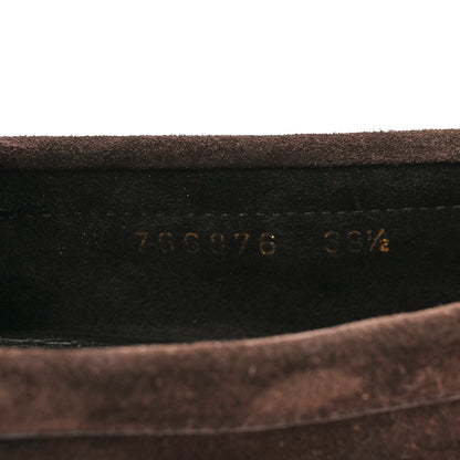 Saint Laurent Suede Le Loafer Penny Slippers 38.5 Dark Chocolate 8 of 9
