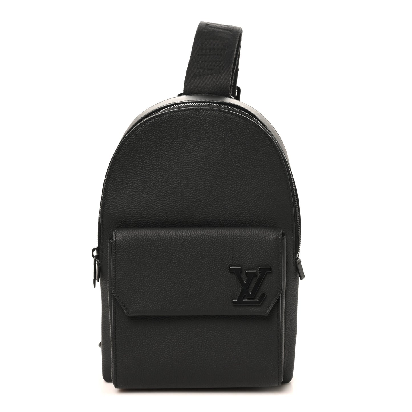 Grained Cowhide Aerogram Pilot Slingbag Black