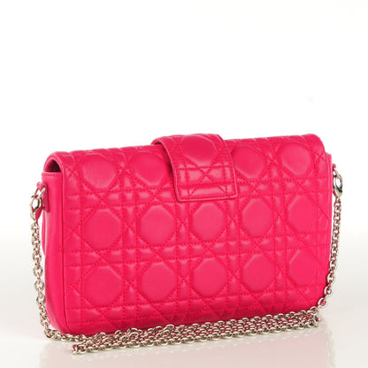 Christian Dior Lambskin Cannage New Lock Pouch Fuchsia 3 of 7