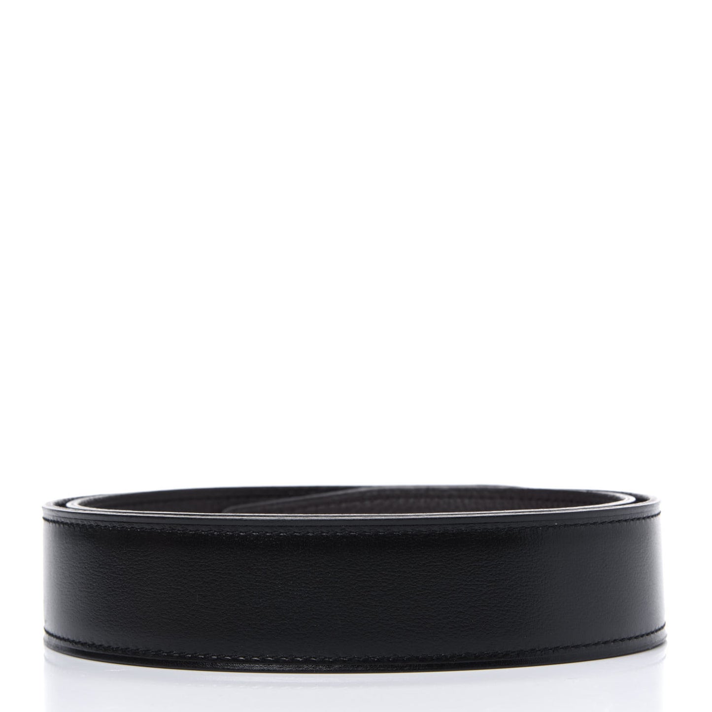 Box Taurillon Clemence 32mm Belt 80 Black Chocolate