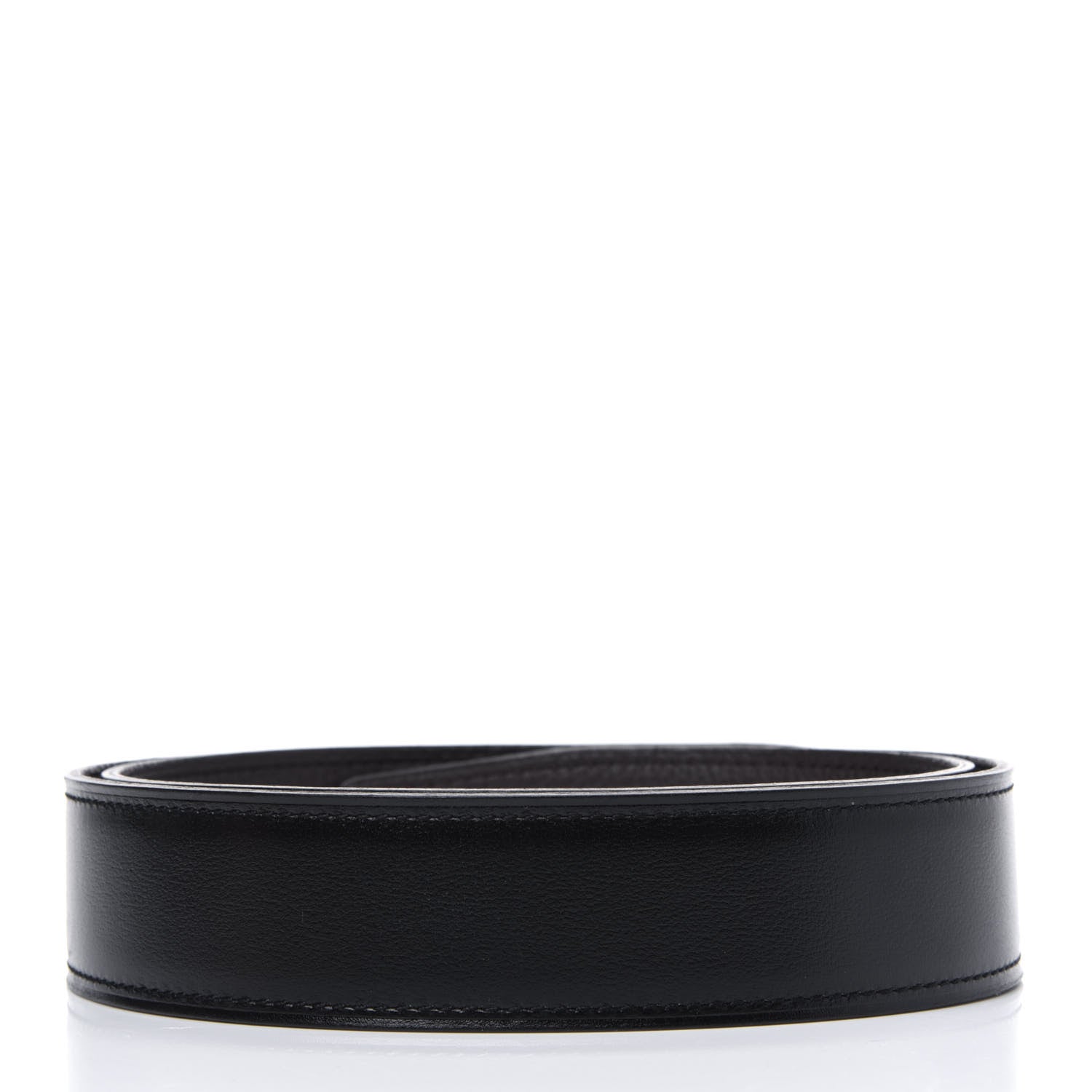 Hermes Box Taurillon Clemence 32mm Belt 80 Black Chocolate 2 of 9