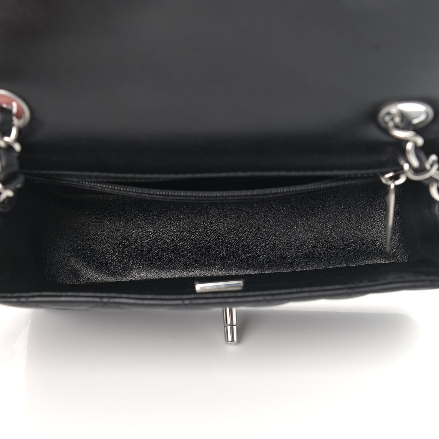 Lambskin Quilted Mini Rectangular Flap Black