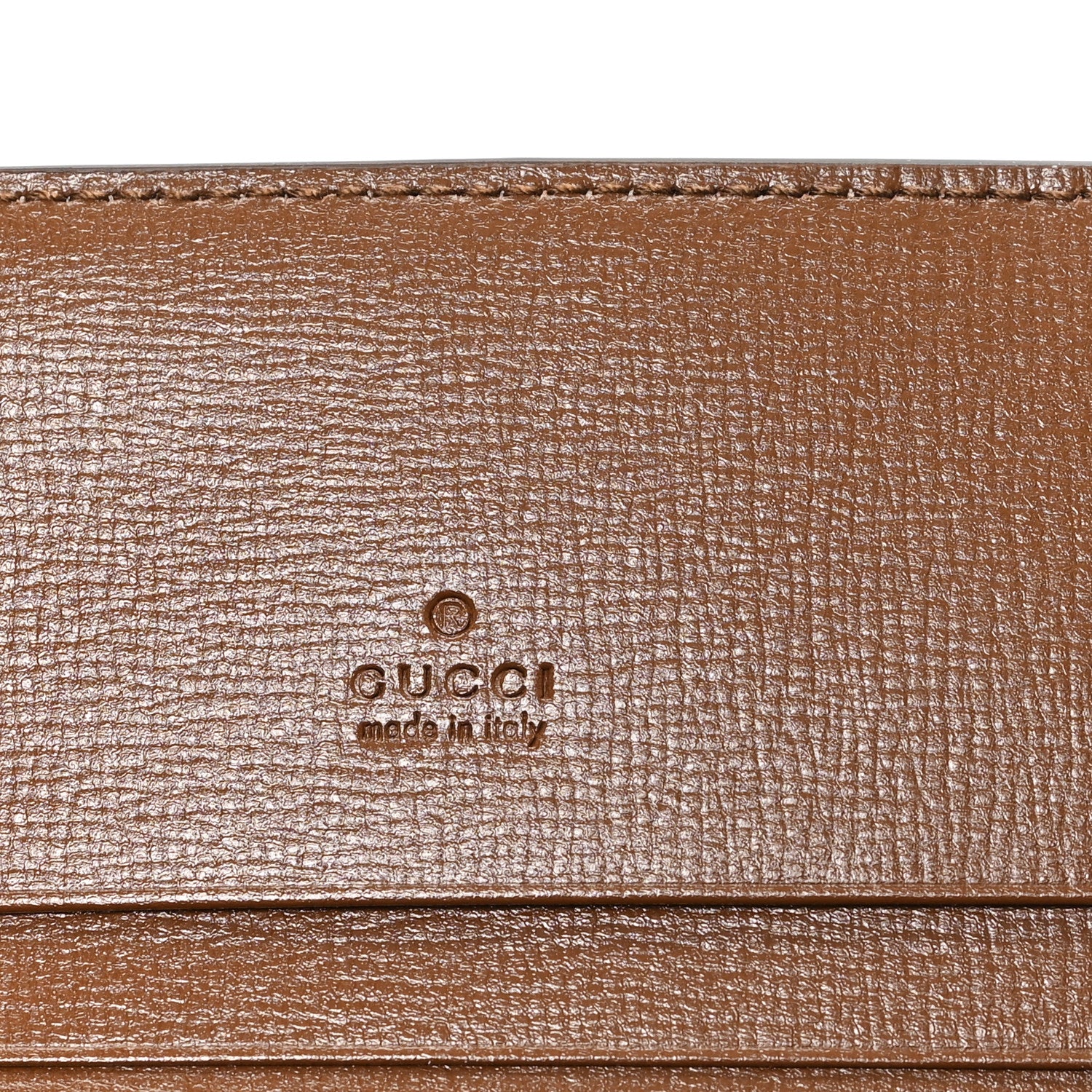 Gucci GG Supreme Monogram Textured Calfskin Web Jackie 1961 Card Case Beige Ebony Brown Sugar 6 of 7