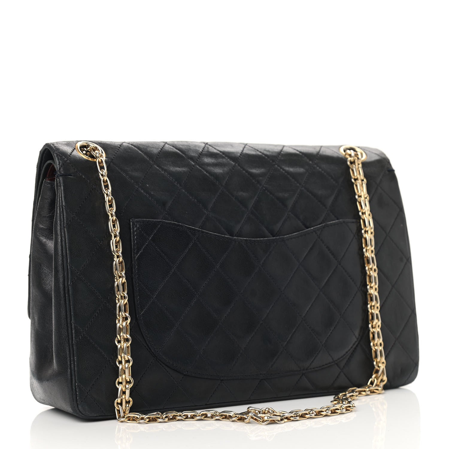 Chanel Lambskin Quilted Medium Double Flap Bijoux Chain Navy 2 of 11