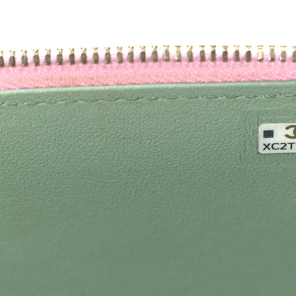 Chanel Lambskin Quilted Small Top Handle Vanity Case With Chain  Lilac Light Green 7 of 10