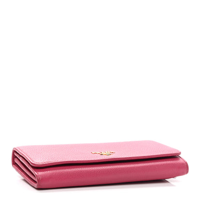 Prada Vitello Phenix Continental Flap Wallet Peonia 5 of 9