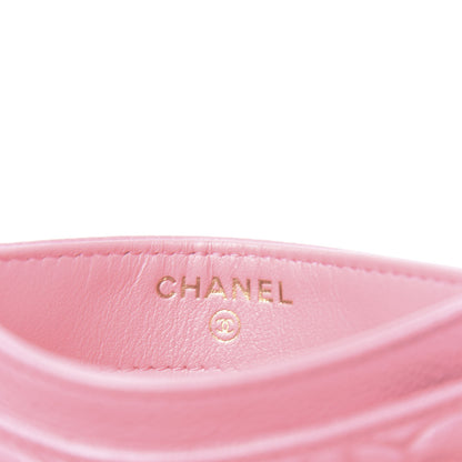 Chanel Caviar Camellia Embossed Card Holder Pink 6 of 9