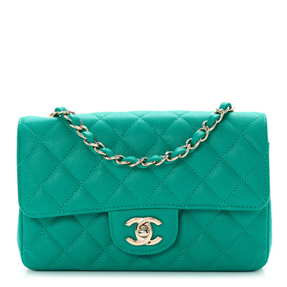 Chanel Caviar Quilted Mini Rectangular Flap Turquoise 1 of 9