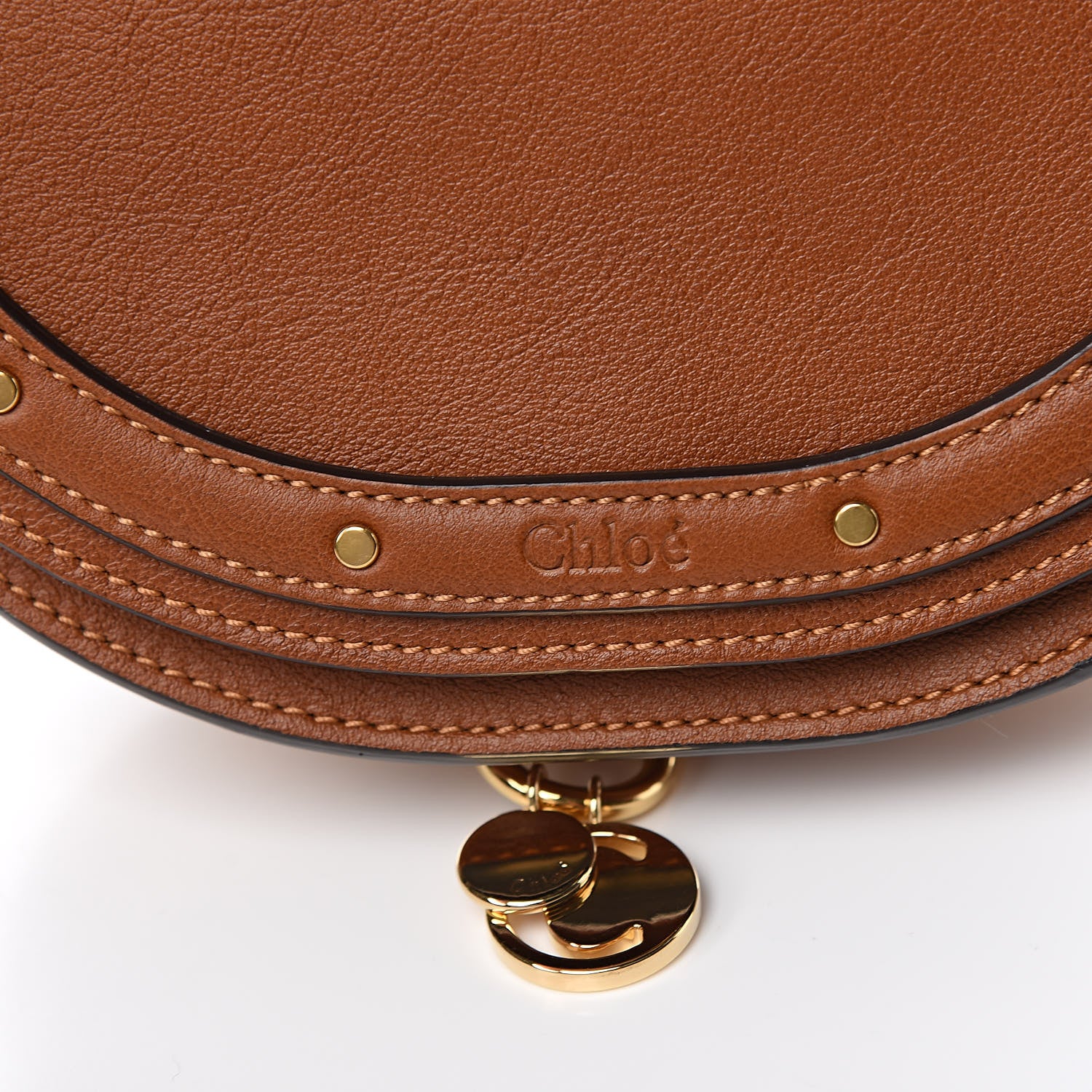 Chloe Calfskin Small Nile Bracelet Minaudiere Bag Caramel 11 of 11